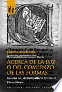 Libro Acerca de la Luz o del comienzo de las formas