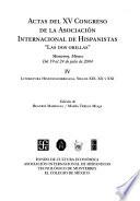 Libro Actas del XV Congreso de la Asociación Internacional de Hispanistas: Literatura hispanoamericana, siglos XIX, XX y XXI