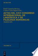 Libro Actas del XXVI Congreso Internacional de Lingüística y de Filología Románicas. Tome VII