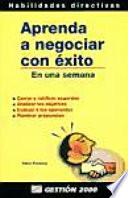 Libro Aprenda a negociar con éxito