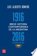 Libro Breve historia contemporánea de la Argentina 1916-2016