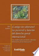 Libro ¿Castigo sin soberano? Lus puniendi y función del derecho penal internacional. Dos estudios para una teoría coherente del derecho penal internacional