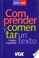 Libro Comprender y comentar un texto