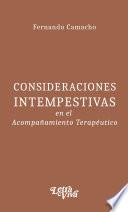 Libro Consideraciones intempestivas en el acompañamiento terapéutico