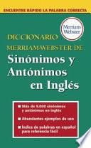 Libro Diccionario Merriam-Webster de Sinónimos y Antónimos en Inglés