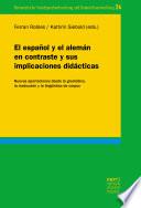 Libro El español y el alemán en contraste y sus implicaciones didácticas