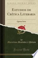 Libro Estudios de Crítica Literaria