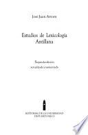 Libro Estudios de lexicología antillana