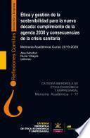 Libro Ética y gestión de la sostenibilidad para la nueva década: cumplimiento de la agenda 2030 y consecuencias de la crisis sanitaria