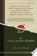 Libro Índice de las Notas de D. Diego Clemencín en Su Edición de el Ingenioso Hidalgo Don Quijote de la Mancha (Madrid, 1833-39, 6 Vols., 4. O)