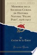 Libro Memorias de la Sociedad Cubana de Historia Natural Felipe Poey, 1916-1917, Vol. 2 (Classic Reprint)