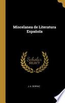Libro Miscelanea de Literatura Española
