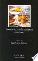 Libro Poesía española reciente, 1980-2000