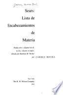 Libro Sears--lista de encabezamientos de materia