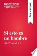 Libro Si esto es un hombre de Primo Levi (Guía de lectura)