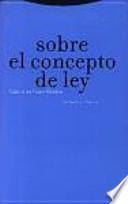 Libro Sobre el concepto de ley