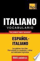 Libro Vocabulario Espanol-Italiano - 9000 Palabras Mas Usadas
